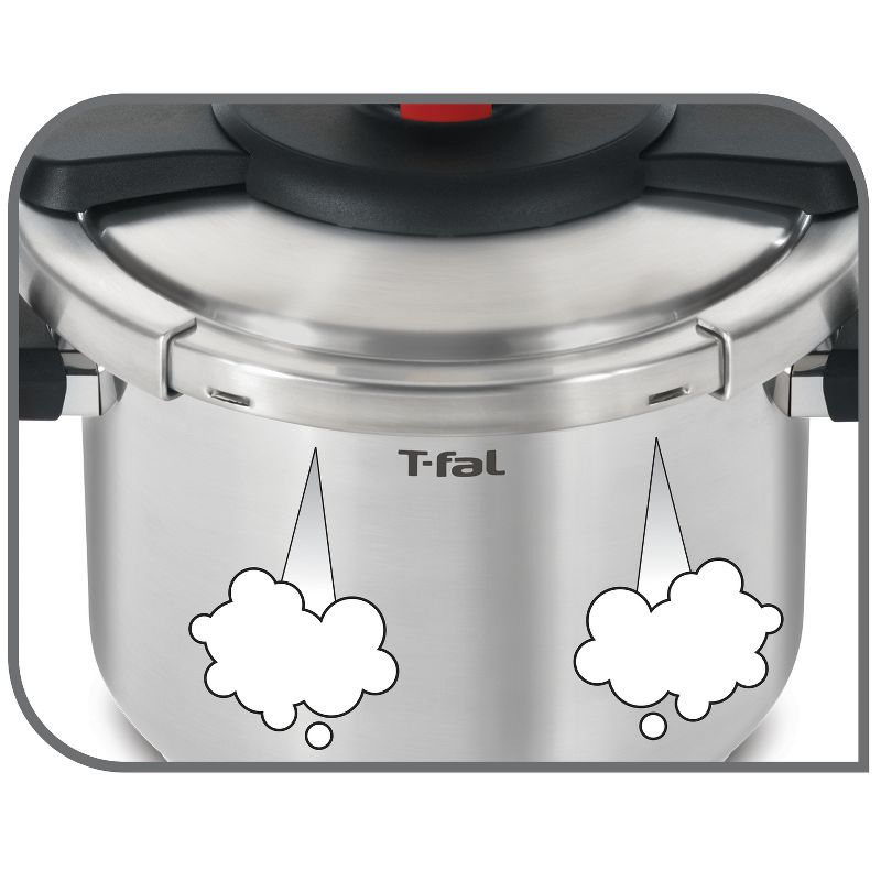 T-fal 8qt Pressure Cooker, Clipso Stainless Steel Cookware, 5 of 14