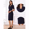 Allegra K Women's V Neck Short Sleeve Work Office Bodycon Midi Sheath Dress - 2 of 4