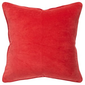 20"x20" Oversize Poly-Filled Solid Square Throw Pillow Red - Connie Post: Soft Velvet, Decorative, Indoor Use - 1 of 4