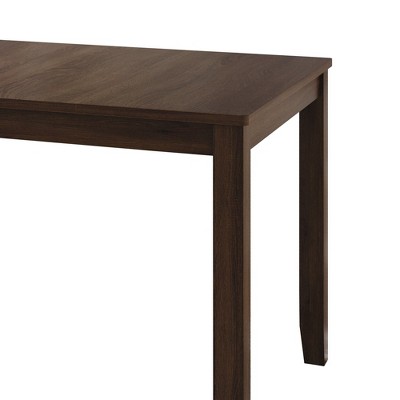 Brown Rectangular Wood Veneer Dining Table with MDF Base