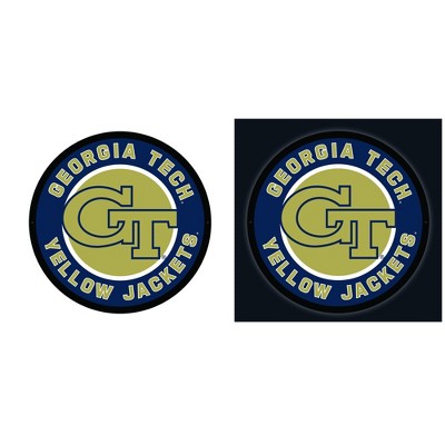 Evergreen Ultra-Thin Edgelight LED Wall Decor, Round, Georgia Tech University- 23 x 23 Inches Made In USA
