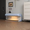 Racxily Entryway Bench Leather Upholstered Ottoman with LED sensor light for living room ,bedroom,end of bed - 3 of 4