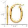 Black Bow Jewelry 1.4mm Polished Knife Edge Oval Hoop Earrings in 14k Yellow Gold, 22mm - 4 of 4