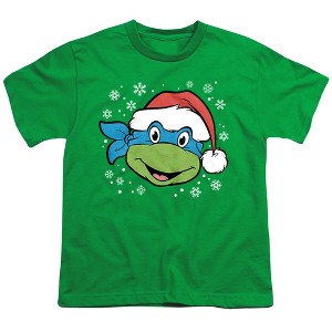 Boys' Teenage Mutant Ninja Turtles Leonardo Christmas Hat T-Shirt - 1 of 4