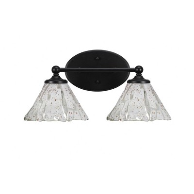 Toltec Lighting Capri 2 - Light Vanity in  Matte Black with 7" Italian Ice Shade