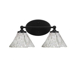 Toltec Lighting Capri 2 - Light Vanity in  Matte Black with 7" Italian Ice Shade - 1 of 1