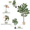 Artificial Fiddle Leaf Fig Tree, Faux Ficus Lyrata Plant with Leaves for Indoor Outdoor Home Office Decor, Green - 4 of 4