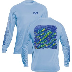 Flying Fisherman Pasta Mahi Performance Long Sleeve T-Shirt - Blue Mist - 1 of 1