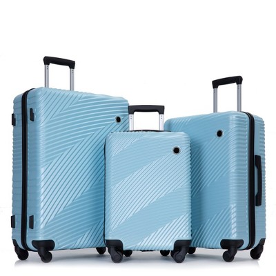 3 Piece Luggage Sets, Lightweight Suitcase With 2 Hooks And 360 Degree Spinner Wheels For Men Women (20in/24in/28in)