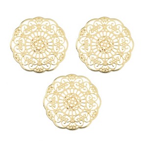 John Bead Beadwork Findings Mandala Gold Jewelry Making Finding, 9pcs - 1 of 4