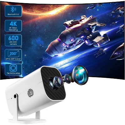 Paaaawaters Mini Projector, Video Projector for Bedroom, Built-in Speaker And Bluetooth 5.3, Native 1080P, Compatible With 4K