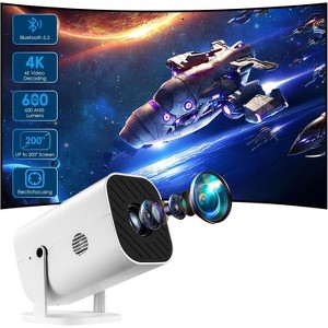 Paaaawaters Mini Projector, Video Projector for Bedroom, Built-in Speaker And Bluetooth 5.3, Native 1080P, Compatible With 4K - 1 of 4