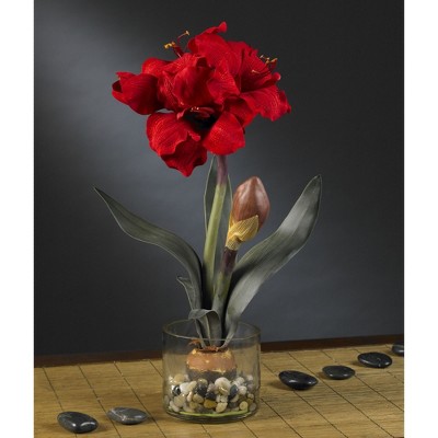 Orchid Elegance 22" Outdoor Tabletop Faux Amaryllis Decor