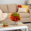 Nearly Natural 12-in Peony, Dahlia and Sunflower Artificial Arrangement in Glass Vase - 3 of 3