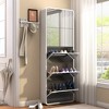 Modern Arc Design Shoe Cabinet with Full-Length Mirror Flip Drawers Shoe Rack Storage Cabinet Free Standing Shoe Rack Cabinet - 2 of 4