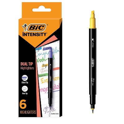 BIC Intensity Dual Tip Highlighter Medium & Broad Point Assorted Ink 6/Pack (HLPDT6-AST)