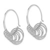 Black Bow Jewelry Laser Cut Chandelier Circle Threader Hoop Earrings in Sterling Silver - 2 of 4