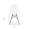 HomeRoots White And Natural Heavy Duty Plastic And Wood Dining Side Chair - 3 of 4