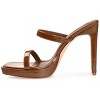 Journee Collection Womens Naivee Tru Comfort Foam Open Square Toe Platform Heel Sandals Brown 9.5 - 2 of 4