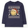 SmileyWorld Ugly Christmas Sweater Distressed - Youth Long Sleeve Graphic T-Shirt - 2 of 4