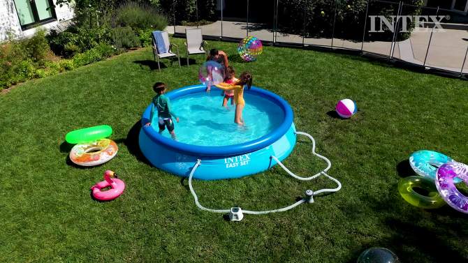 Intex 8&#39; x 24&#34; Easy Set Round Inflatable Above Ground Pool with Filter Pump, 2 of 5, play video