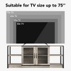 Farmhouse TV Stand for 65/75 Inch TVs, Rustic Wood Entertainment Center with Storage Cabinet and 2 Mesh Doors - 4 of 4