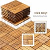 SEVOBAL 27 PCSCarpet Tiles 12" x 12" Interlocking Acacia Wood Deck Tiles Waterproof Mold Resistant for Outdoor Flooring, Gray, 13.85"*13.85"*31.4" - 4 of 4