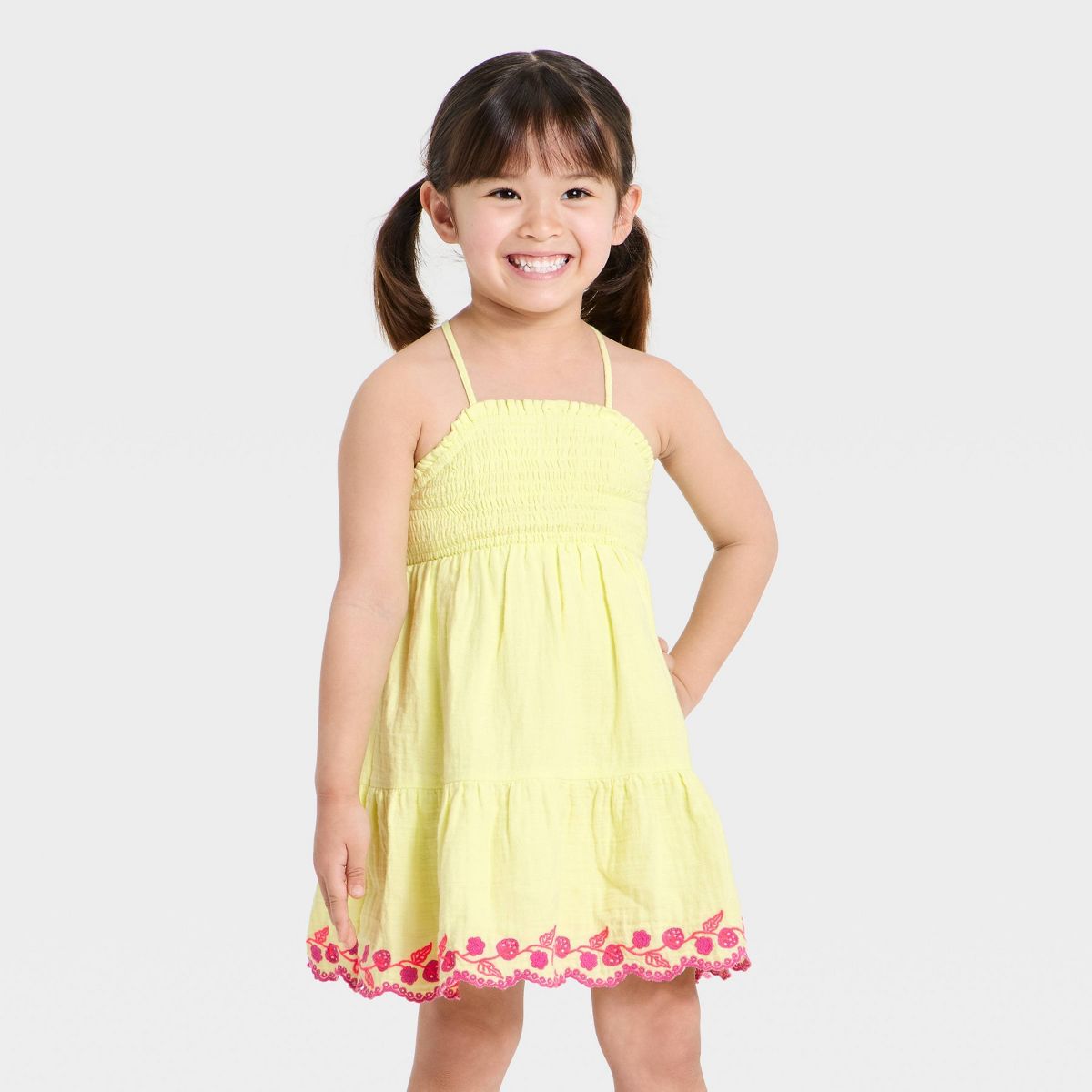 Toddler Girls' Strawberry Gauze Dress - Cat & Jack™ Yellow