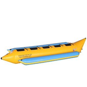 SereneLife Person Inflatable Banana Boat, Includes Storage Bag, Foot Pump, and Repair Kit, Tough and Thick, Reinforced Seats and Foot Areas - 1 of 4
