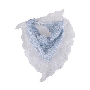 Unique Bargains Floral French Lace Triangle Bandana Blue 1 Pc - 1 of 4
