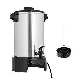 VEVOR Commercial Coffee Urn, 30 Cup 4.5 L Hot Beverage Dispenser with Dripless Faucet, Quick-Brewing Commercial Coffee Maker, Silver - 1 of 4