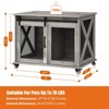37'' Dog Crate Furniture Side End Table with Flip Top and Movable Divider, Furniture Style Dog Home with Wheels，Wooden Dog Crate Table Large - 3 of 4