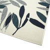 LunaLulinlk Ivory Green Leaf Modern, Textured Cut Pile 1'11" x 3'7" Rectangle Throw Rug - 2 of 4