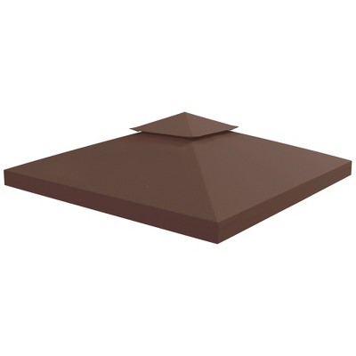 Coffee Polyester 2-Tier Replacement Canopy for 10' x 10' Gazebo