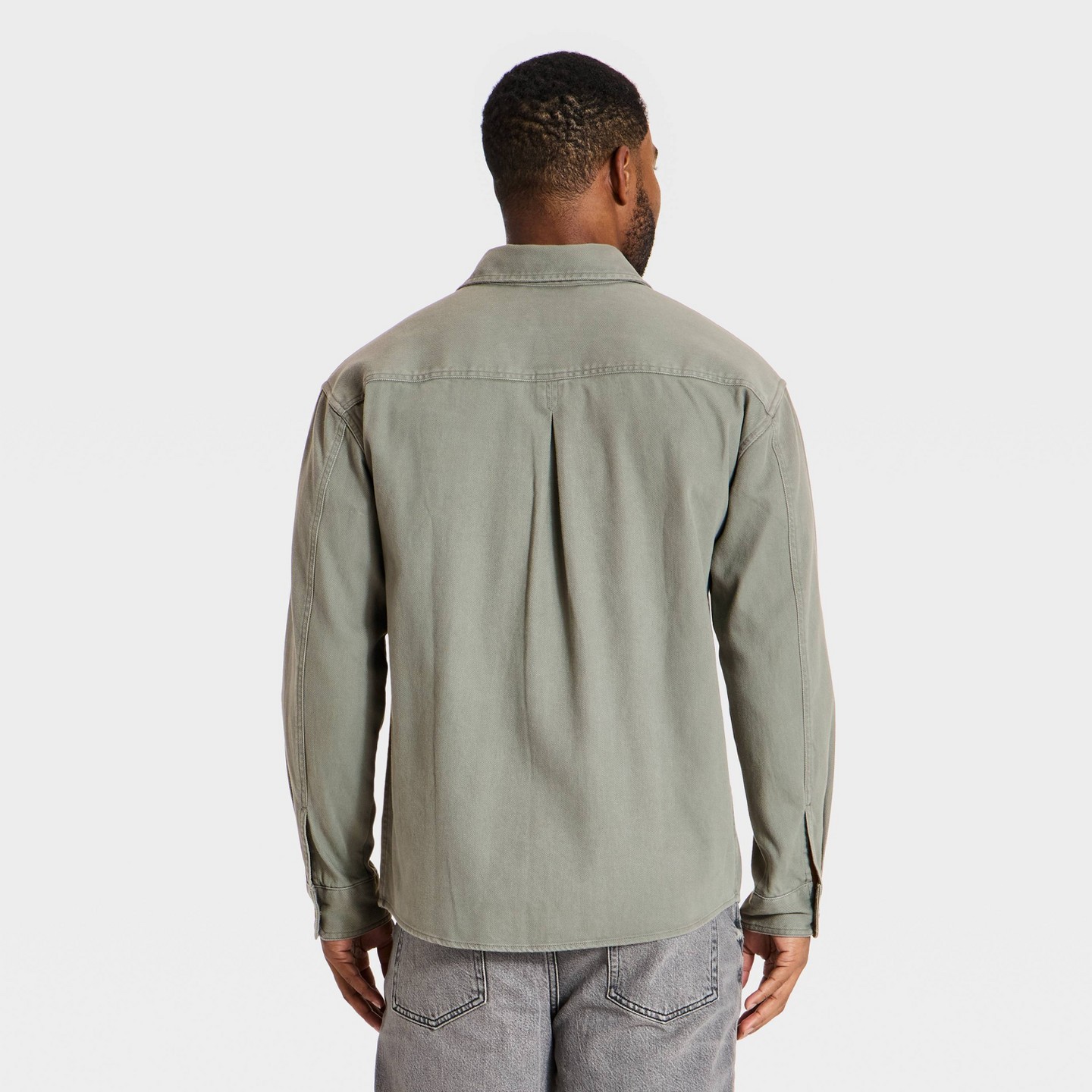 Мужская куртка Goodfellow & Co Vintage Long Sleeve Utility Shirt Jacket, цвет: Зелёный — фото 2