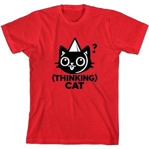 Thinking Cat Youth Crew Neck Short Sleeve Tee - 1 of 2