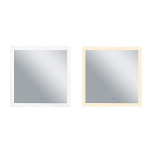 CWI Lighting Abigail Square Matte White LED 36 in. Mirror From our Abigail Collection - 1 of 4