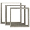 vidaXL Wall Cube Shelves 3 pcs Concrete Gray - 3 of 4