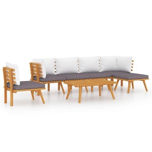 vidaXL Patio Lounge Set Sectional Sofa Set with Cushions Solid Wood Acacia - 1 of 4