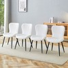 Set of 4 Dining Chair Leather Dinner Chair Armless Chairs with Padded Seat - Modernluxe - 2 of 4