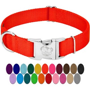 Country Brook Petz Premium Nylon Dog Collar with Metal Buckle for Small Medium Large Breeds - Vibrant 30+ Color Selection - 1 of 4
