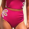 Women's High-Waisted Bikini Bottoms with Side Floral Cut-Out Details - Cupshe - 4 of 4