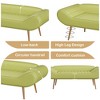 Garvee 57 Inch Sofa Stool Bench With Armrest Backrest Metal Leg 400lbs Load Capacity PVC Fabric Curved Sofa For Bedroom End Of Bed, Green - 3 of 4