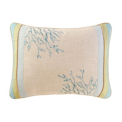 C&F Home Natural Shells Coral Embroidered Pillow