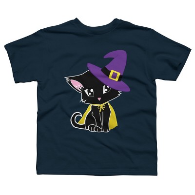 Boy's Design By Humans Halloween Cat By AdrianaOliveira T-Shirt