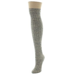 Memoi Marled Rib Over the Knee Socks - 1 of 2