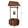 Gulches Rustic Wooden Wishing Well Planter Outdoor Home D¨¦cor for Patio, Garden, Yard w/Hanging Bucket - 3 of 4