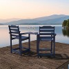 Acoinel 2-Piece Outdoor Bar Height Chair Set with Connecting Tray, Dark Blue - 3 of 4