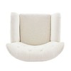 CAVINAS Modern Tufted Curved Wingback Chair, Velvet Armchair, Single Sofa Chair, Comfy Reading Chair for Bedroom, Living Room - 3 of 4