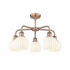 White Venetian - 5 Light Stem Hung Chandelier In Modern Style-13.5 Inches Tall and 24 Inches Wide - 2 of 2